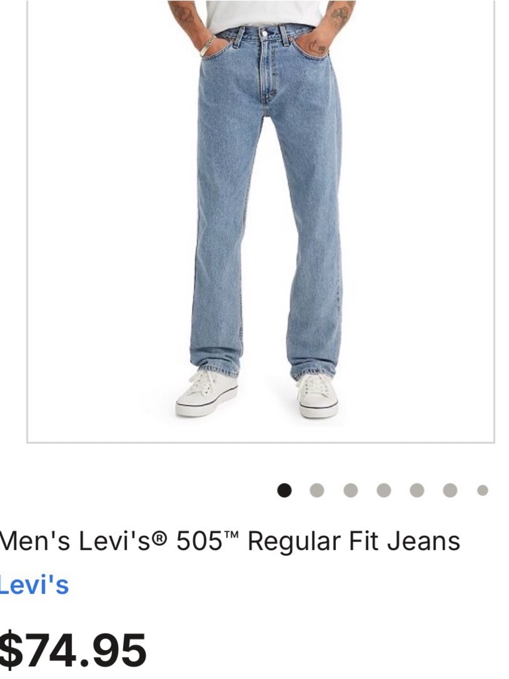 Levi's 505 Regular Fit Men's Jeans 34 x 34 NWT
